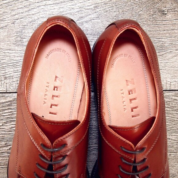 *NIB* $475 Nordstrom ZELLI Italia 8.5 M Verona Italian Derby Rust *add $15 Trees main image 7